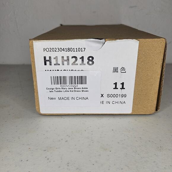 Coutgo Girls Mary Jane Shoes Ankle Buckle Flats Toddler Little Kid Size 11 Black - Picture 6 of 6